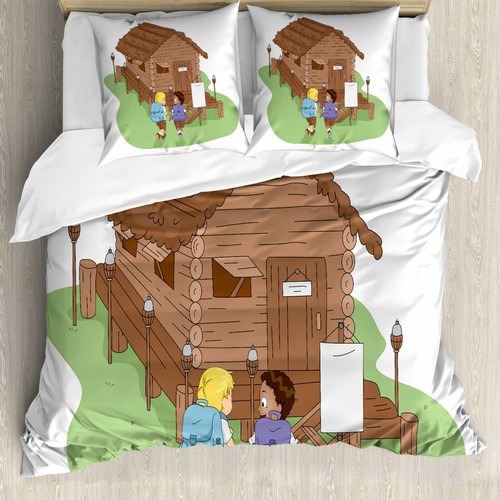 Log cabin duvet cover kids - duvet,