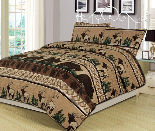 Bear mountain king quilt set - king,